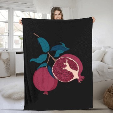 Discover Pomegranate Fleece Blankets, Fruit Fleece Blankets, Food Fleece Blankets