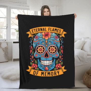 Discover Dia De Los Muertos Sugar Skull Mexican Holiday Fleece Blankets
