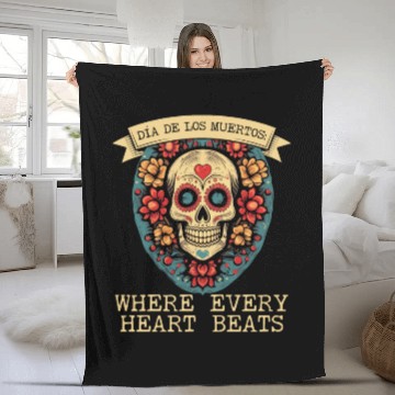 Discover Dia De Los Muertos Sugar Skull Mexican Holiday Fleece Blankets