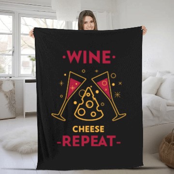 Discover Wine, Cheese, Repeat Fleece Blankets