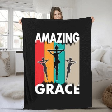 Discover Amazing Grace Love Jesus Christian Christmas Fleece Blankets