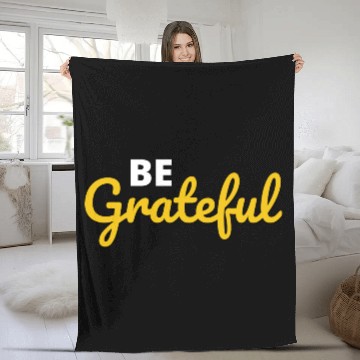 Discover Be Grateful Handwritten Quote Design Fleece Blankets