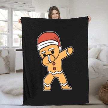 Discover Dabbing Gingerbread Performer Gift Fleece Blankets