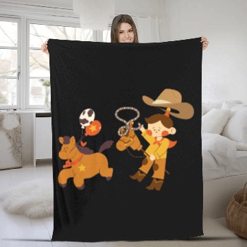 Discover cowboy illustration Fleece Blankets