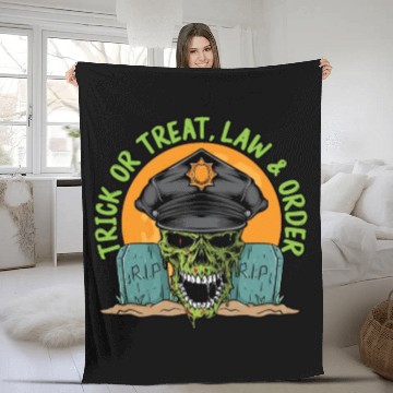 Discover Trick or Treat, Law & Order Policeman Halloween Fleece Blankets