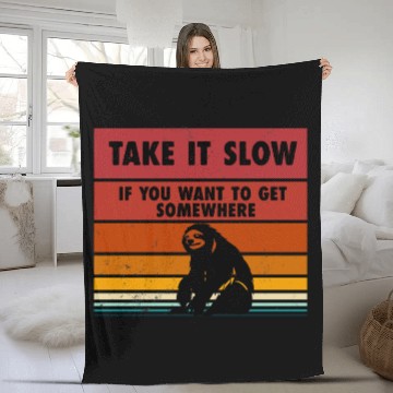 Discover Take it slow sloth Fleece Blankets