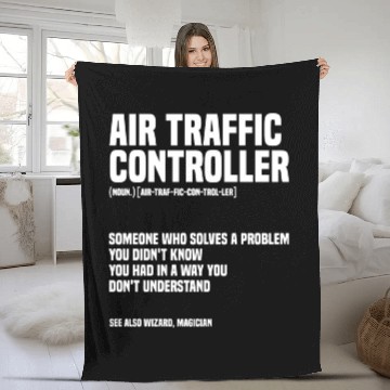 Discover Funny Air Traffic Controller An Airplane Runway Fleece Blankets