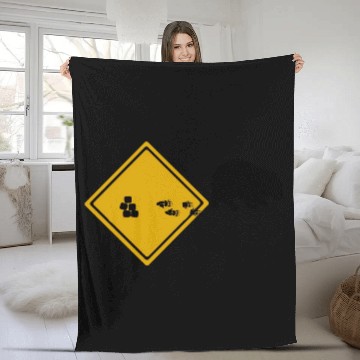 Discover Wombat Poop Cubes Road Sign Fleece Blankets