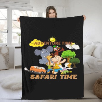 Discover Adventure Time Safari Time Fleece Blankets