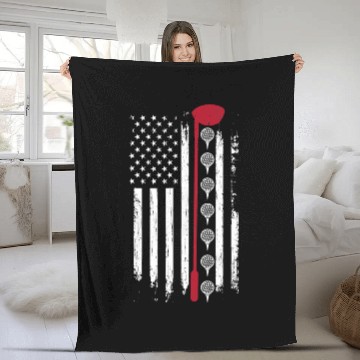 Discover American Flag Golf Funny Golf Club Sports Playing Fleece Blankets