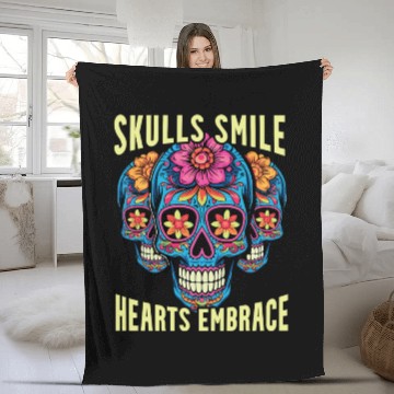 Discover Dia De Los Muertos Sugar Skull Mexican Holiday Fleece Blankets