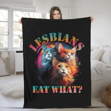 Discover Lesbians eat what colorful cats LGBTQI Fleece Blankets