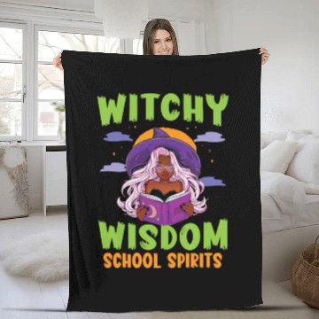 Discover Witchy Wisdom School Spirits Teacher Halloween Fleece Blankets