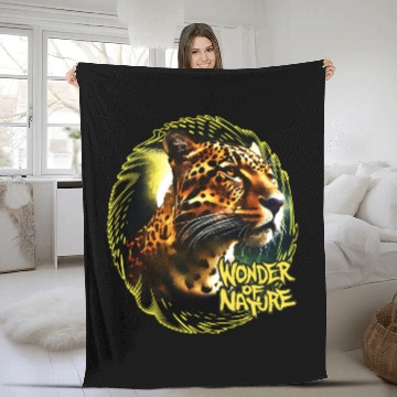 Discover Moonlit Jaguar Fleece Blankets