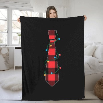 Discover Red Buffalo Plaid Tie Christmas Lights Xmas Ugly Fleece Blankets