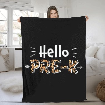 Discover Hello Pre K Back To School Leopard Print Matching Fleece Blankets