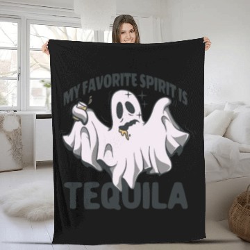 Discover My Favorite Spirit Is Tequila Halloween Ghost Fleece Blankets