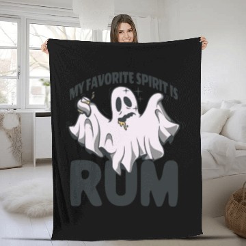 Discover My Favorite Spirit Is Rum Halloween Rum Ghost Fleece Blankets