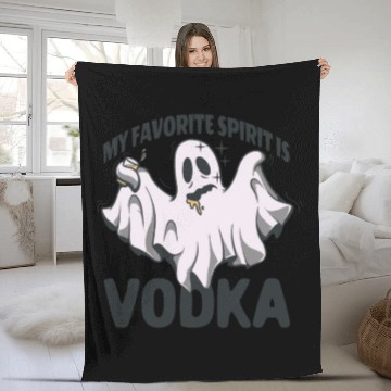 Discover My Favorite Spirit Is Vodka Halloween Vodka Ghost Fleece Blankets