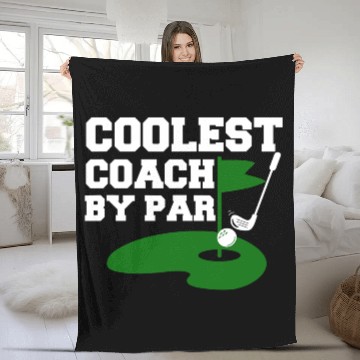 Discover Coolest Coach By Par Funny Golf Coach Golf Teacher Fleece Blankets