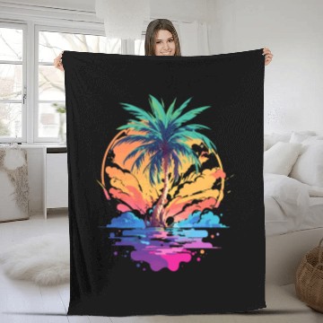Discover Palm Tree Paradise Fleece Blankets