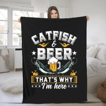 Discover Catfish and Beer that's why I'm here Catfishes Fleece Blankets