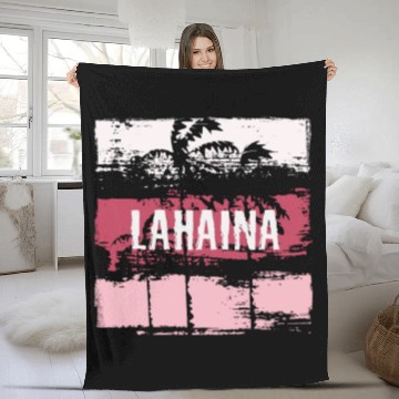 Discover Lahaina Maui Hawaii Vacation Souvenir Abstract Fleece Blankets