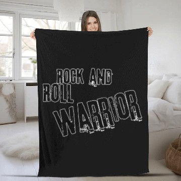 Discover Rock and roll warrior Fleece Blankets