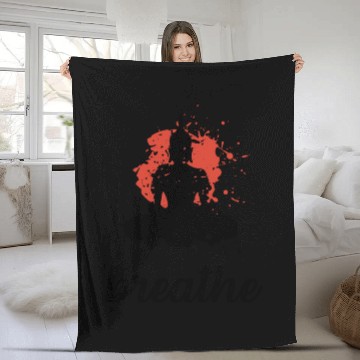 Discover Breathe quote Buddha graphic Fleece Blankets