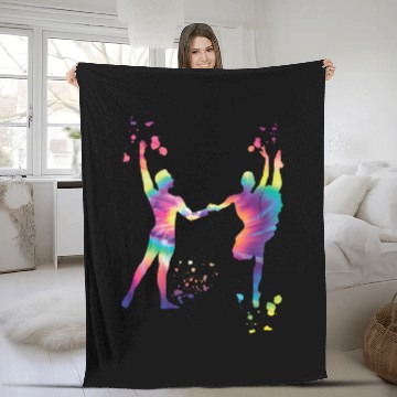 Discover Ballet Dance Couple Woman Ballerina Fleece Blankets