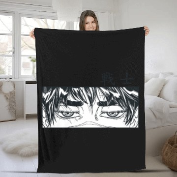 Discover Warrior Manga Panel Fleece Blankets