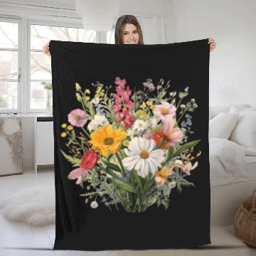 Discover Wild Flowers Botanical Flower Nature Colorfull Fleece Blankets