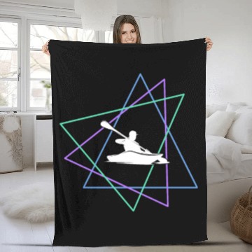 Discover Geometric Kayak Adventure Fleece Blankets
