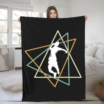 Discover Geometric Badminton Smash Fleece Blankets