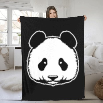 Discover Panda Logo Emblem Panda Bear Friend Giant Panda Fleece Blankets