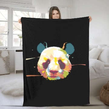 Discover Panda Bear Ailuropoda Melanoleuca Friend Lover Fleece Blankets