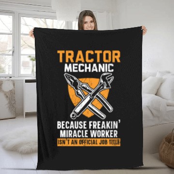 Discover Tractor Mechanic Farm Tractor Repair Mechanical Fleece Blankets