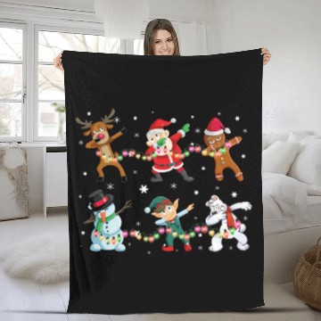 Discover Funny Dabbing Santa And Friends Fleece Blankets Christmas