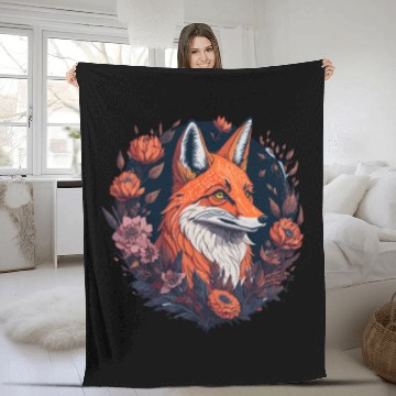 Discover FOX AND FLOWER Fleece Blankets