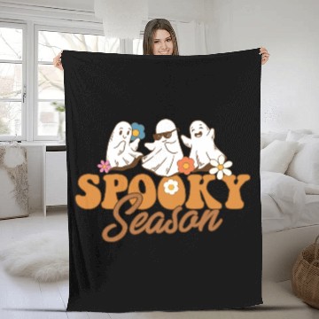 Discover Halloween Spooky Season Boo Ghost Let's Go Ghouls Fleece Blankets