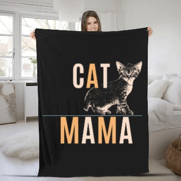 Discover Cat Mom Cute Love Fleece Blankets