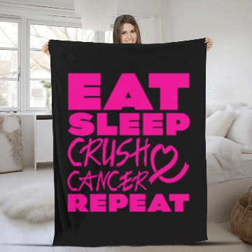 Discover Eat Sleep Crush Cancer Repeat 2 Fleece Blankets
