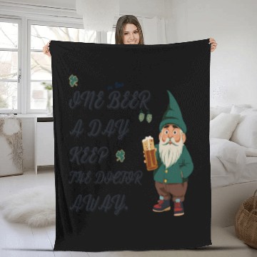 Discover Beer keep the doctor Fleece Blankets