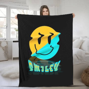 Discover Smile Face Fleece Blankets
