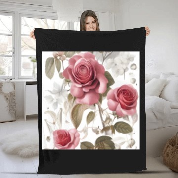Discover Flower floral design Fleece Blankets