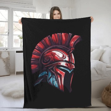 Discover Spartan helmet warrior Sparta Fleece Blankets