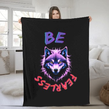 Discover BE FEARLESS WOLF | Majestic Fashions Fleece Blankets