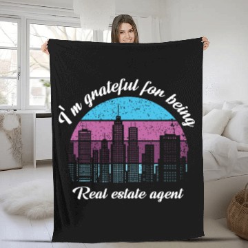 Discover I M Grateful For Being Real Estate Agent Fleece Blankets