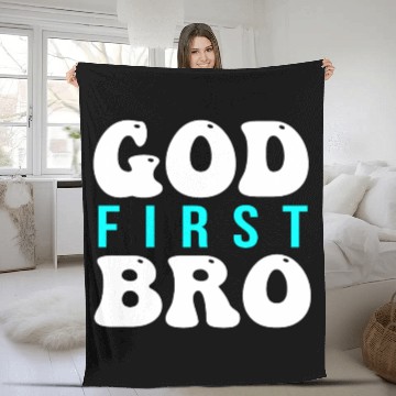 Discover God First Bro Fleece Blankets