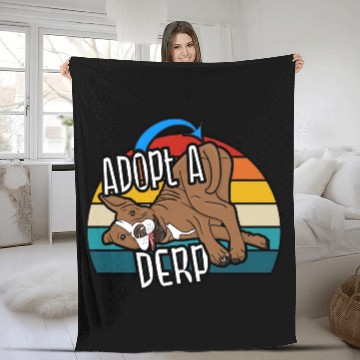Discover Pit Bull Lover Adopt A Derp Dog Rescue Fleece Blankets